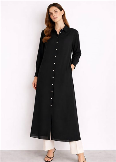 Ghisa 3610F7332 Kadın Düz Ferace