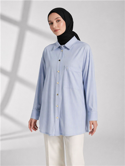 Ghisa 3610T4299 Kadın Çizgili Çiçek Cepli Tunik