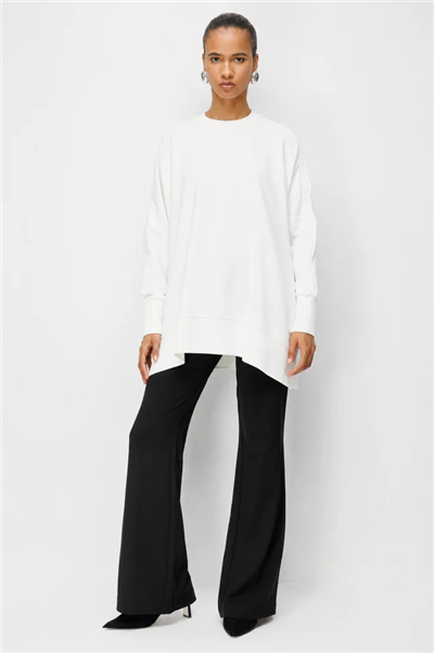 Ghisa 3610T4831 Kadın Kol Detaylı Oversize Tunik