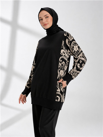 Ghisa 3630T4200 Kadın Kolları Desenli Tunik