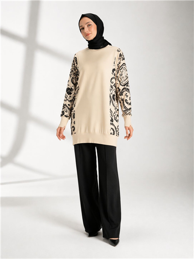 Ghisa 3630T4200 Kadın Kolları Desenli Tunik