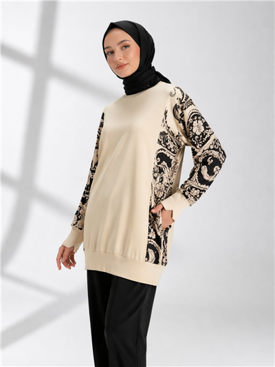 Ghisa 3630T4200 Kadın Kolları Desenli Tunik