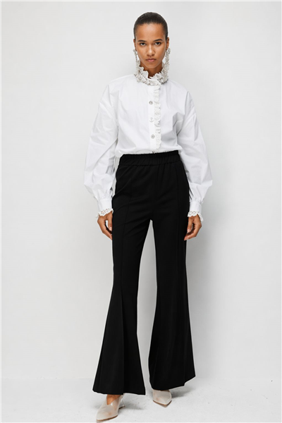 Ghisa 3640P8214 Kadın Çizgili İspanyol Paça Pantolon