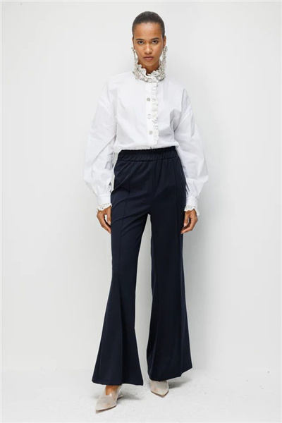 Ghisa 3640P8214 Kadın Çizgili İspanyol Paça Pantolon