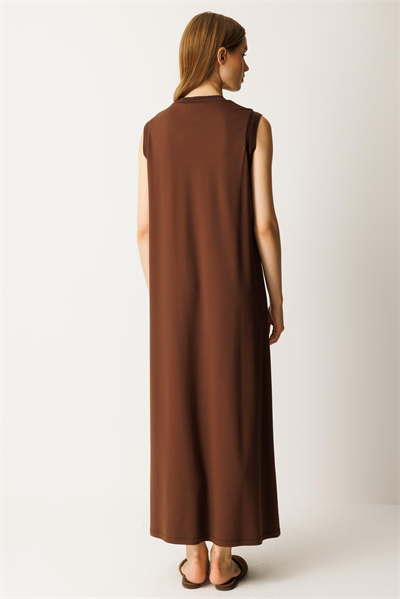 Ghisa GSBASİC4081 Kadın Penye Düz Sıfır Kollu Elbise