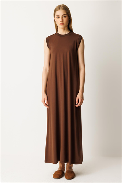 Ghisa GSBASİC4081 Kadın Penye Düz Sıfır Kollu Elbise