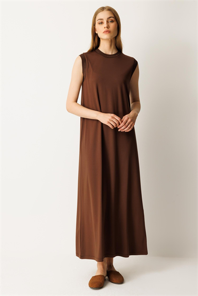 Ghisa GSBASİC4081 Kadın Penye Düz Sıfır Kollu Elbise