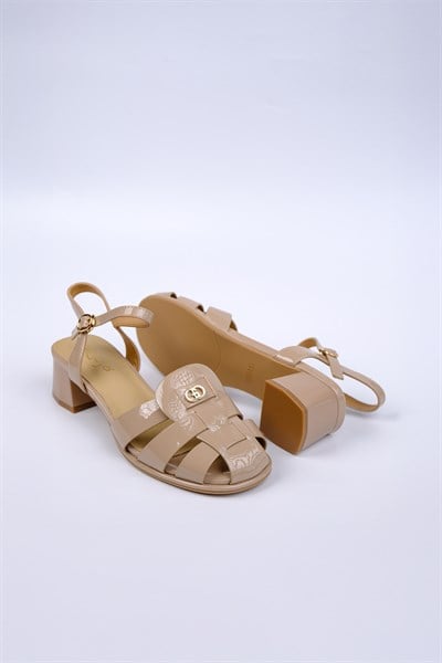 Guja 26Y492-3 Kadın Rugan Kalın Topuklu Sandalet