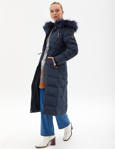 Kayra KA-A23-27001 Kadın Belden Kıstırmalı Kısa Kaz Tüyü Mont