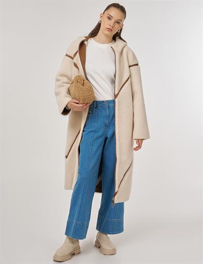 Kayra KA-A25-27032 Kadın Çift Taraflı İçi Yünlü Mont