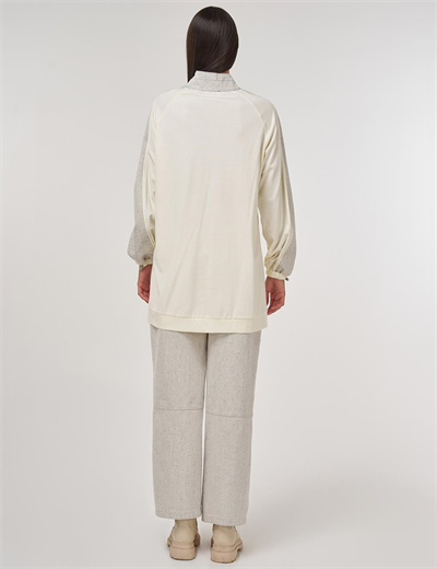 Kayra KA-A25-31005 Kadın Yanan Cepli Fermuarlı SweatShirt