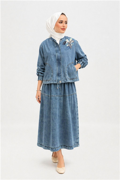 Kayra  KA-B26-16030  Kadın Alt Üst Denim Takım