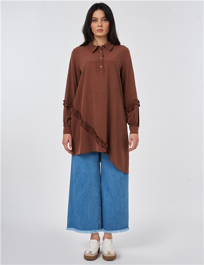 Kayra  KA-B26-21076 Kadın Çiçek Çizgili Tunik