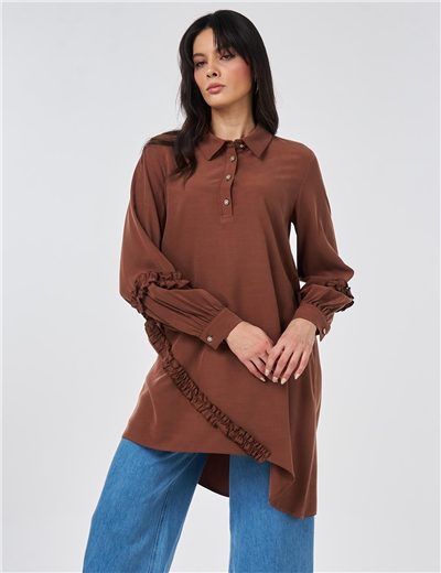 Kayra  KA-B26-21076 Kadın Çiçek Çizgili Tunik