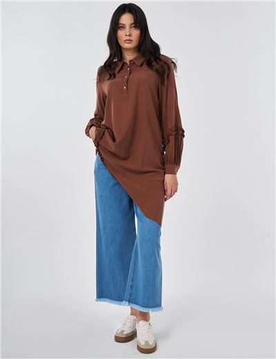 Kayra  KA-B26-21076 Kadın Çiçek Çizgili Tunik
