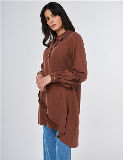 Kayra  KA-B26-21076 Kadın Çiçek Çizgili Tunik