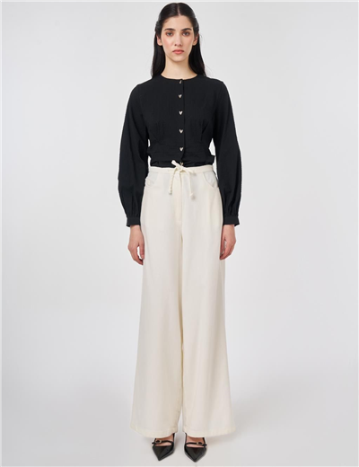 Kayra KY-B26-79008 Kadın Bağcıklı Kot Pantolon