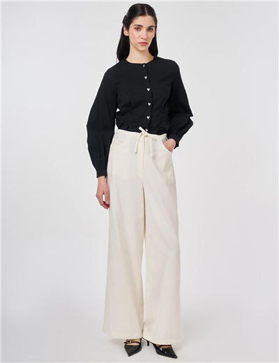 Kayra KY-B26-79008 Kadın Bağcıklı Kot Pantolon