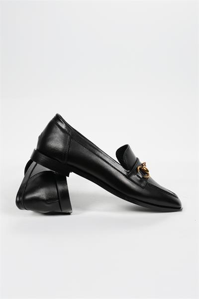 Kuum London K146104 Kadın Gold Tokalı Loafer Babet Ayakkabı