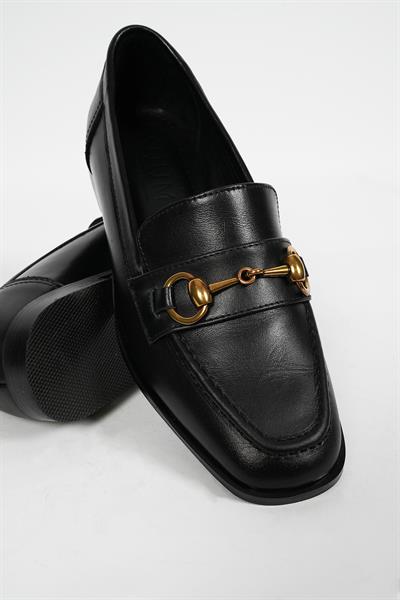 Kuum London K146104 Kadın Gold Tokalı Loafer Babet Ayakkabı