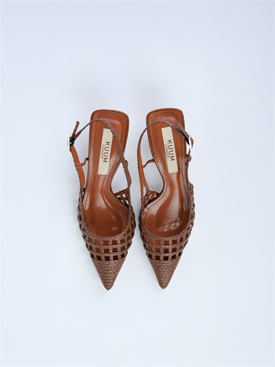 Kuum London K70-5101 Kadın Örme Arkası Açık Topuklu