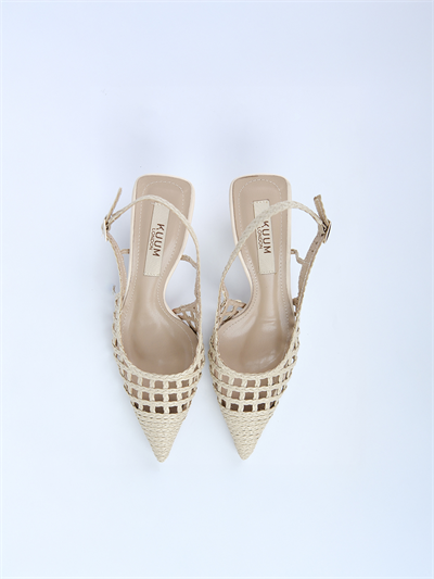 Kuum London K70-5101 Kadın Örme Arkası Açık Topuklu