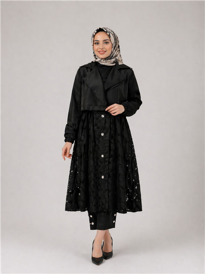 Misswhence 39400 Kadın Uzun Ceket