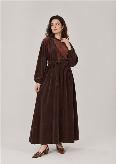 Misswhence 39801 Kadın Beli Kemerli Elbise