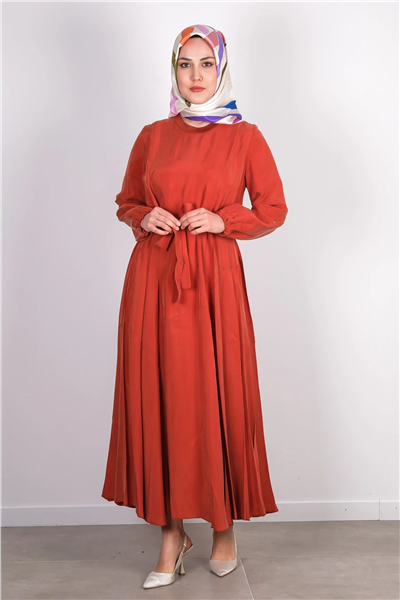 Misswhence 39842 Kadın Oranj Elbise