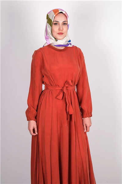 Misswhence 39842 Kadın Oranj Elbise