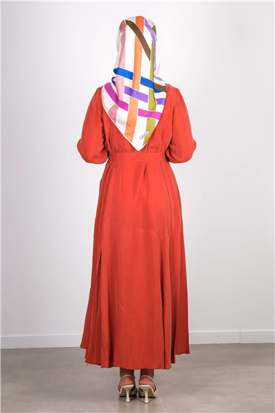 Misswhence 39842 Kadın Oranj Elbise