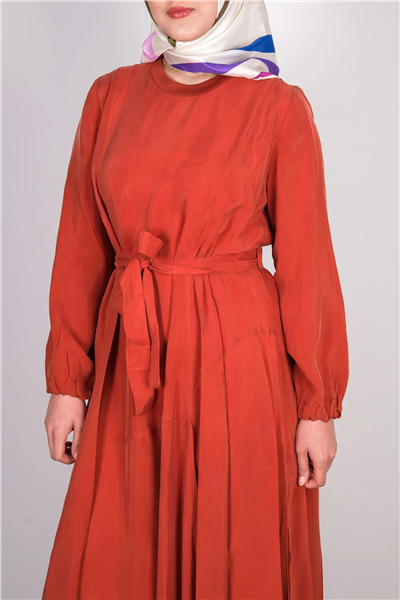 Misswhence 39842 Kadın Oranj Elbise