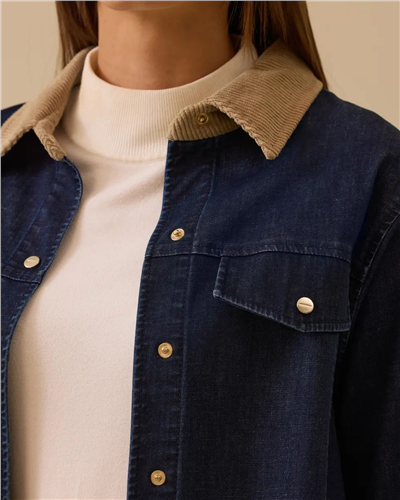 Seçil 10002522210001 Kadın Denim Fitilli Ceket