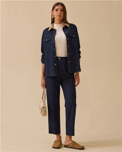 Seçil 10002522210001 Kadın Denim Fitilli Ceket