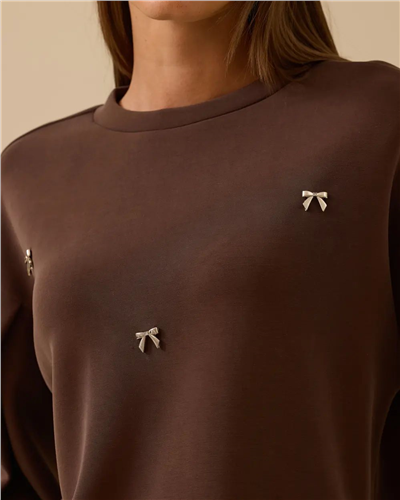 Seçil 10002522310002  Kadın Skoba Metal Taşlı Sweatthisrt