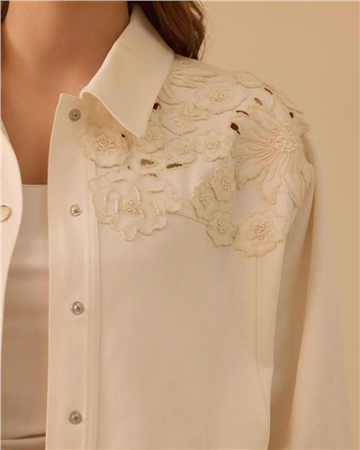 Seçil 10002611111007 Kadın Çiçek Detaylı Ceket