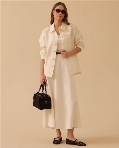 Seçil 10002611111007 Kadın Çiçek Detaylı Ceket