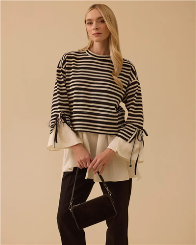 Seçil 10002611211018 Kadın Çizgili Örme Tunik