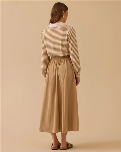 Seçil 10002611311007 Kadın Gömlek Detaylı Pileli Elbise