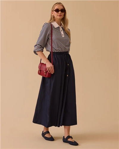 Seçil 10002611311007 Kadın Gömlek Detaylı Pileli Elbise