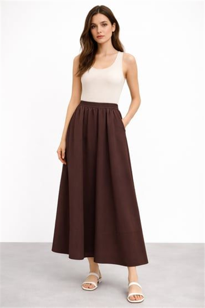 Sentez 5479 Kadın Ely Beli Lastikli Etek