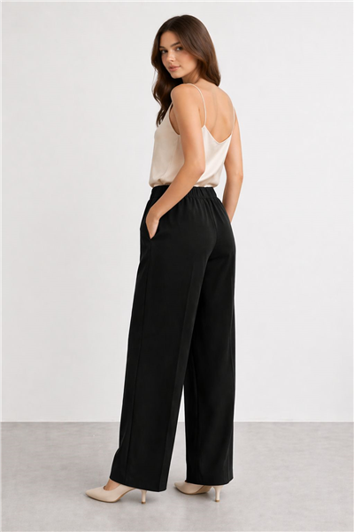 Sentez 5580 Kadın Colmar Beli Lastikli Geniş Paça Pantolon