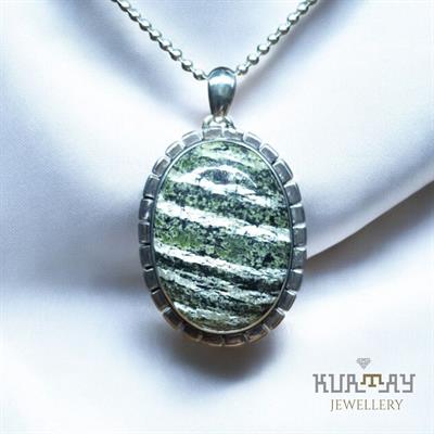 GREEN SWISS OPAL GEMSTONE 925 STERLING SILVER PENDANT