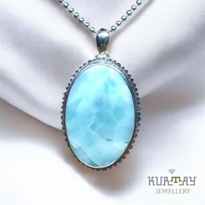 LARIMAR GEMSTONE 925 STERLING SILVER PENDANT
