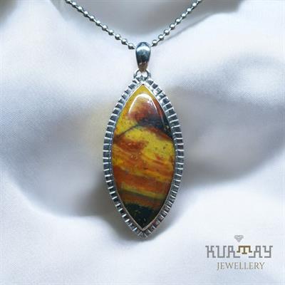 BLOODSTONE GEMSTONE 925 STERLING SILVER PENDANT