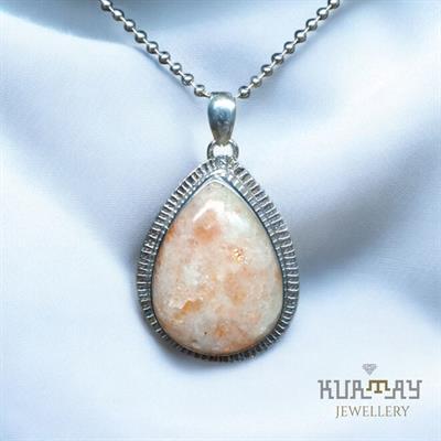 SUN STONE GEMSTONE 925 STERLING SILVER PENDANT