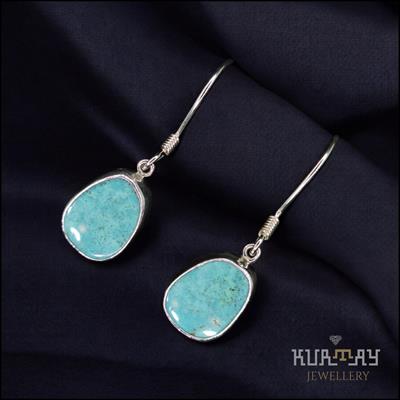 TURQUOISE GEMSTONE 925 STERLING SILVER EARRINGS