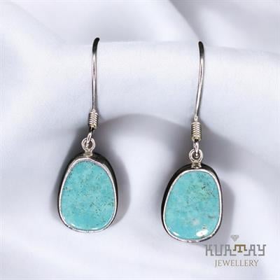 TURQUOISE GEMSTONE 925 STERLING SILVER EARRINGS