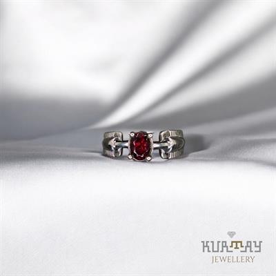 GARNET GEMSTONE 925 STERLING SILVER RING