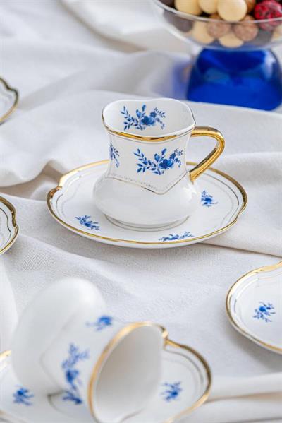 Jasmin Çiçekli 6 Kişilik Kahve Fincanı Takımı